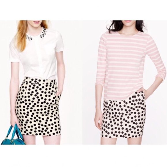 NWOT J. Crew Postage Stamp Skirt in Scattered Dot size 6 - Picture 6 of 6